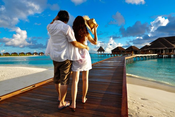 Romantic travel destination for a honeymoon in India