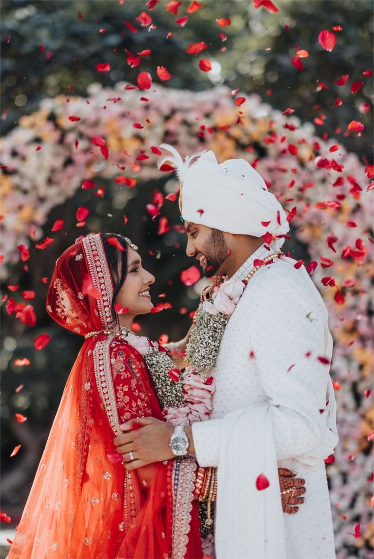 Traditional Indian wedding with colorful decorations